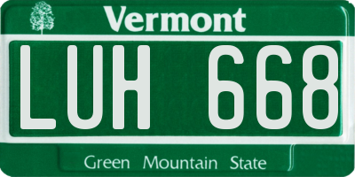 VT license plate LUH668