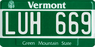 VT license plate LUH669