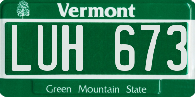 VT license plate LUH673