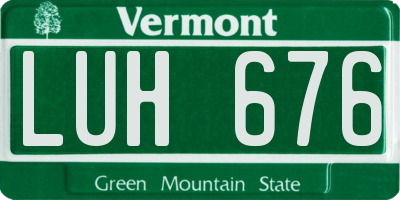 VT license plate LUH676