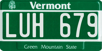 VT license plate LUH679