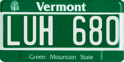 VT license plate LUH680
