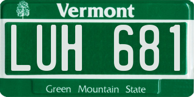 VT license plate LUH681