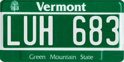 VT license plate LUH683