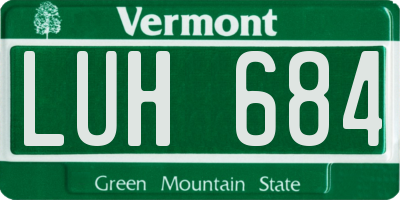VT license plate LUH684
