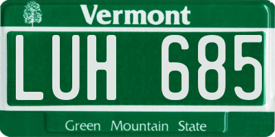 VT license plate LUH685