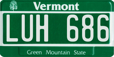 VT license plate LUH686