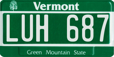 VT license plate LUH687