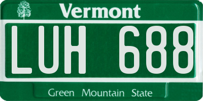 VT license plate LUH688