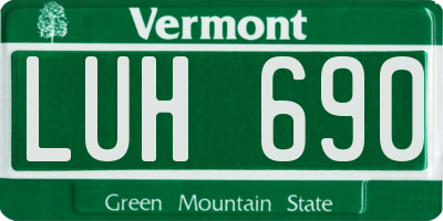 VT license plate LUH690