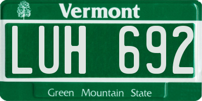 VT license plate LUH692