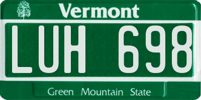 VT license plate LUH698