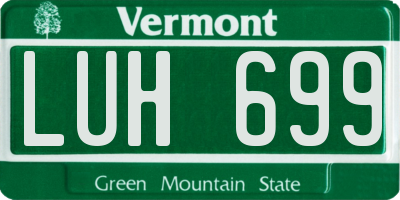 VT license plate LUH699