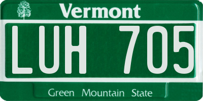 VT license plate LUH705