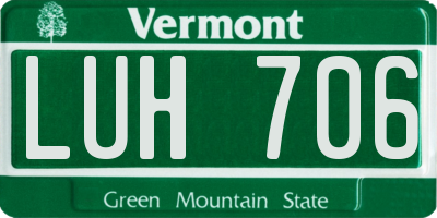 VT license plate LUH706