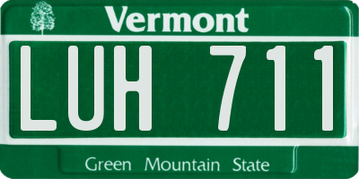 VT license plate LUH711