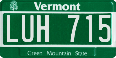 VT license plate LUH715