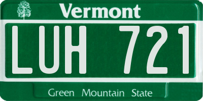 VT license plate LUH721