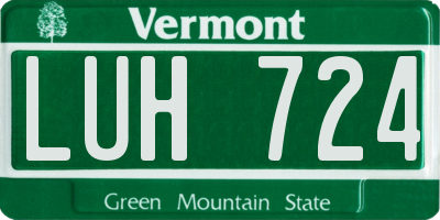 VT license plate LUH724
