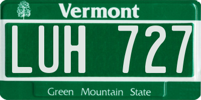 VT license plate LUH727
