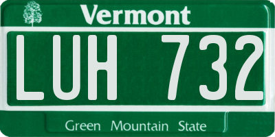VT license plate LUH732
