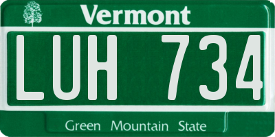 VT license plate LUH734