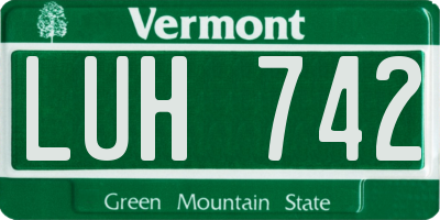 VT license plate LUH742