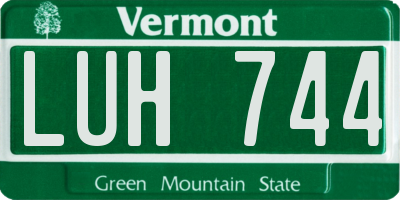 VT license plate LUH744