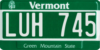 VT license plate LUH745