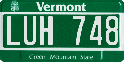 VT license plate LUH748