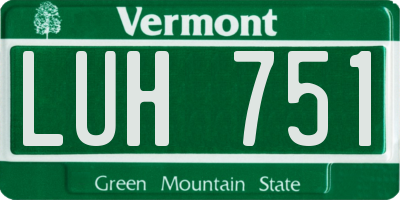 VT license plate LUH751