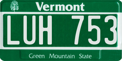 VT license plate LUH753