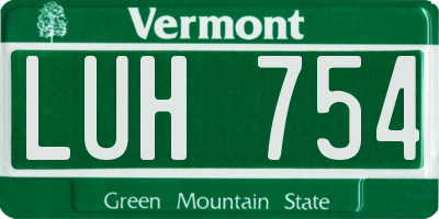 VT license plate LUH754