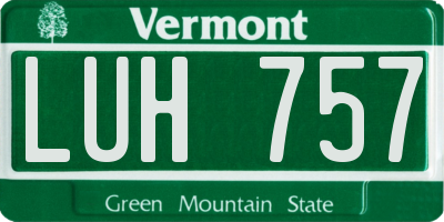 VT license plate LUH757