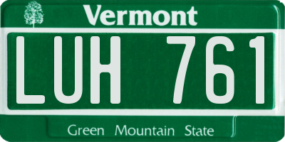 VT license plate LUH761