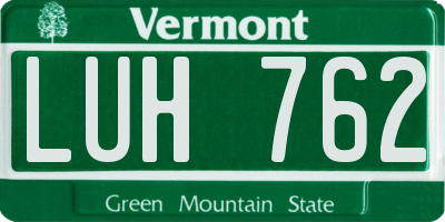 VT license plate LUH762