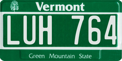 VT license plate LUH764