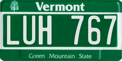 VT license plate LUH767