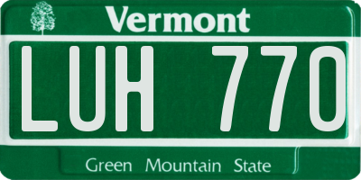 VT license plate LUH770