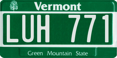 VT license plate LUH771