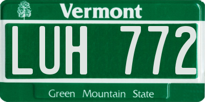 VT license plate LUH772