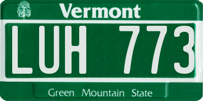 VT license plate LUH773