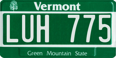 VT license plate LUH775