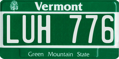 VT license plate LUH776
