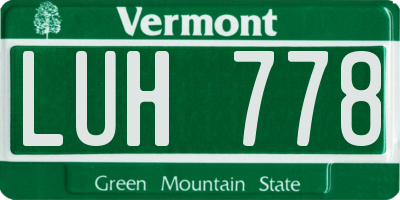VT license plate LUH778