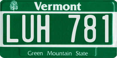 VT license plate LUH781