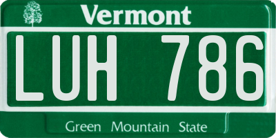 VT license plate LUH786