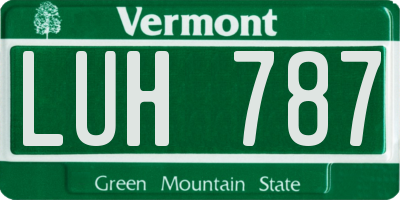 VT license plate LUH787