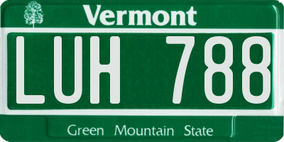 VT license plate LUH788