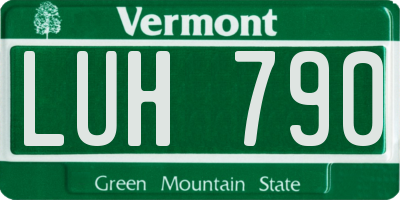 VT license plate LUH790